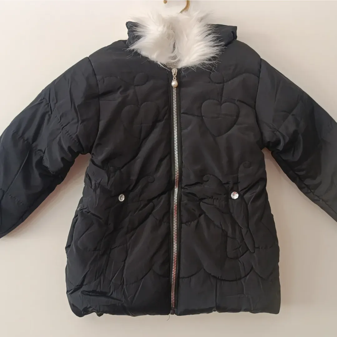 کاپشن دخترانه لاین دار سایز ۲ تا ۵ سال